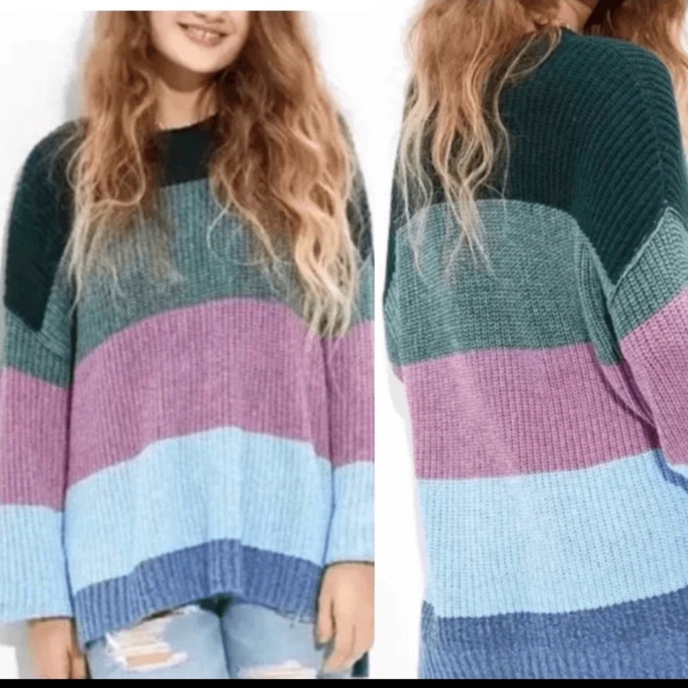 AMERICAN EAGLE Dreamspun Colorblock Oversized Balloon Sleeve Sweater Size Small
